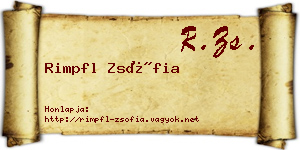 Rimpfl Zsófia névjegykártya